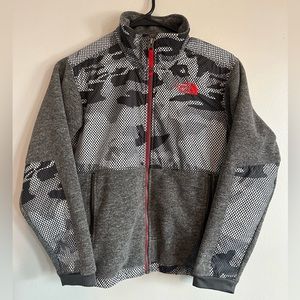 The North Face jacket. Boys size M(10/12) gray/red/black